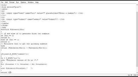 PHP Program To find the Fibonacci series of a given number