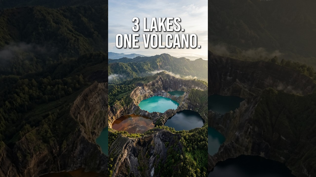 The Volcano With Three Different Lakes