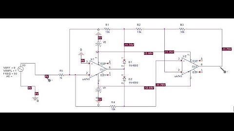 Precision full wave rectifier using PSpice