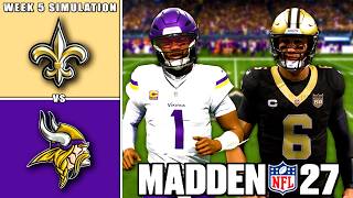 Saints vs Vikings Week 5 Simulation (Madden 27)