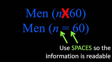 Formatting Sample Size Statistics (N)