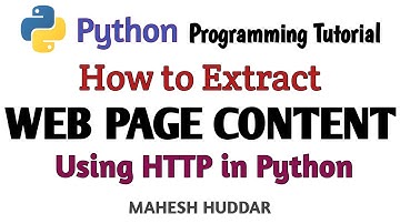 How to Extract Web Page Content using HyperText Transfer Protocol (HTTP) by Mahesh Huddar