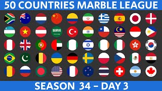 50 Countries Marble Race League Season 34 Day 3/10 Marble Race in Algodoo