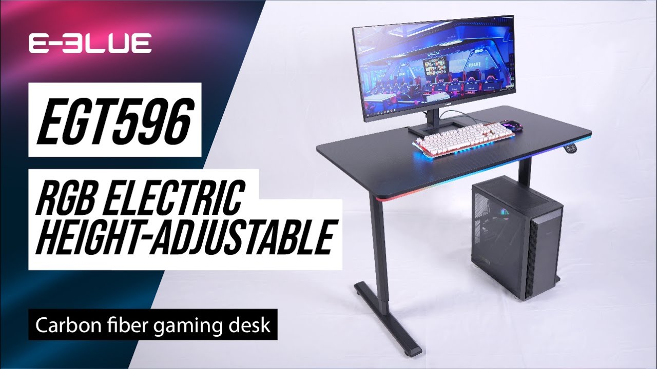 "RGB" electric height adjustable gaming desk EGT596