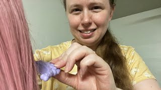 ASMR applying extensions hairdresser soft-spoken pretend toys  screenshot 4