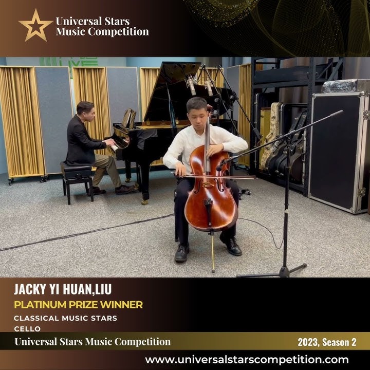 Jacky Yi Huan,Liu, CLASSICAL MUSIC STARS Category, Platinum Prize Winner Cello, 2023 Season 2