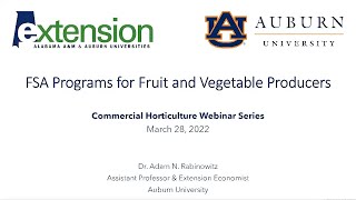 FSA Programs for Fruit and Vegetable Producers