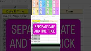 Separate Date and TIME in Excel Easily Today 🤫 #excel #exceltips #spreadsheets #vlookup #pivottable