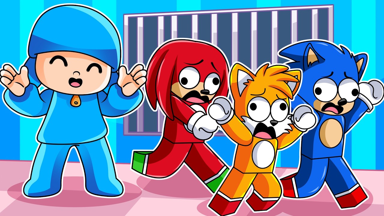 ¡Escapa de la PRISION de POCOYO en roblox con Sonic y Tails! | BARRY'S PRISON RUN ROBLOX