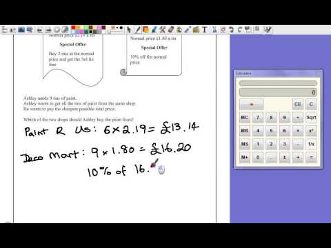PGSMaths: Nov2012 2F - Question 16 (Money and Percent)
