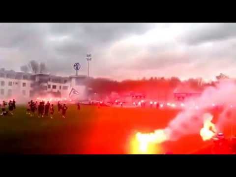 Schalke fans on the training before derby with Borussia 7-11-2015