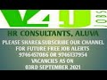 V4U JOB ALERTS AS ON 2021 September 3rd#hr jobs kochin#Accountant vacancies#showroom executive