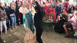 Video thumbnail of "Baile Sevillanas jurado concurso Feria 22. Juanjo Díaz, Rosa Domínguez.  Sevilla"