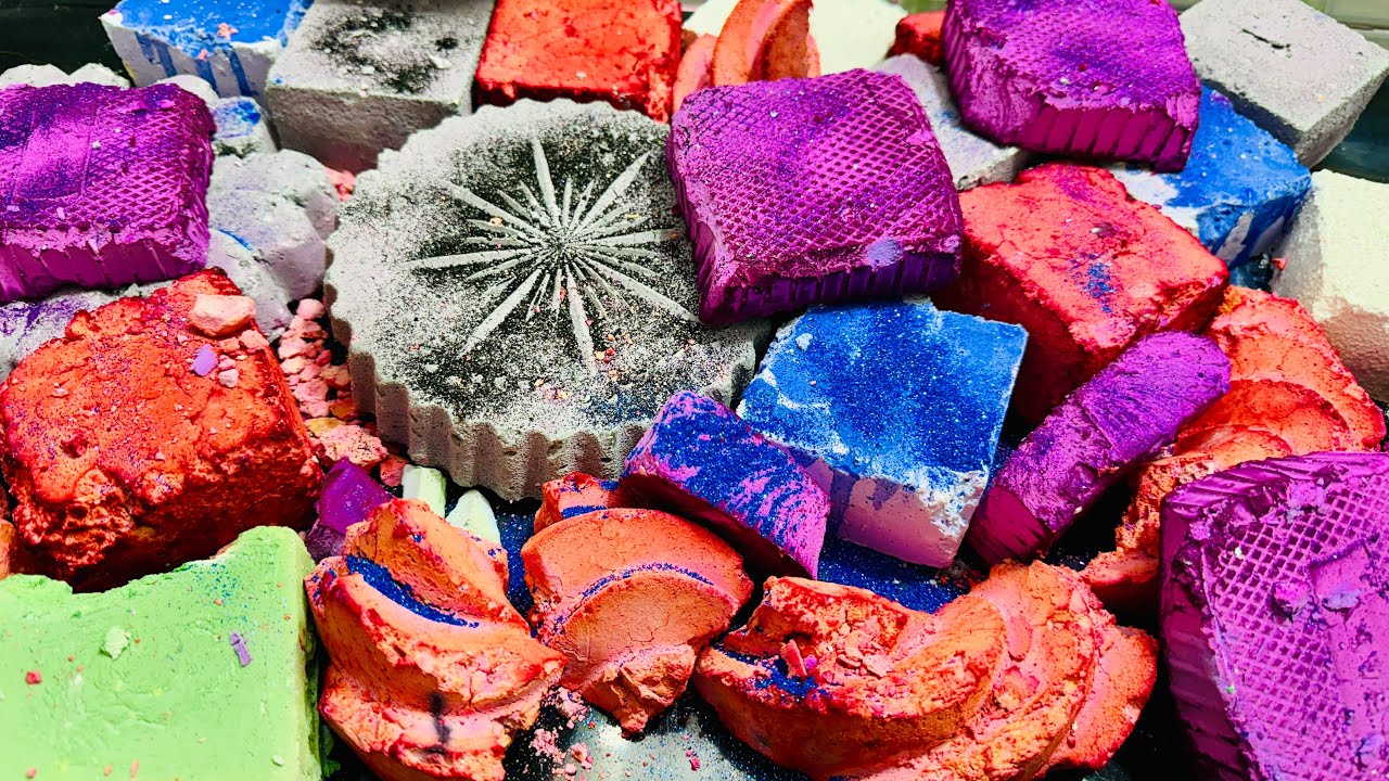 Colorful Variety Dusty Gym Chalk Reforms | Fluffy Dyed Chalk Crush ...
