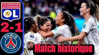 Lyon vs psg féminine (2-1) | le résumé de match psg vs lyon féminine | ol vs psg féminine |