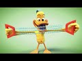 Paperotti in open air gymnastics  the silly funny duck  animated short