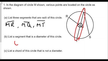 Parts of a Circle HW 16 Review Part 1