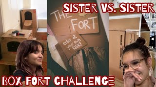 BOX FORT CHALLENGE sister VS sister *who’s gonna build the best fort?*￼ FUNNY challenge