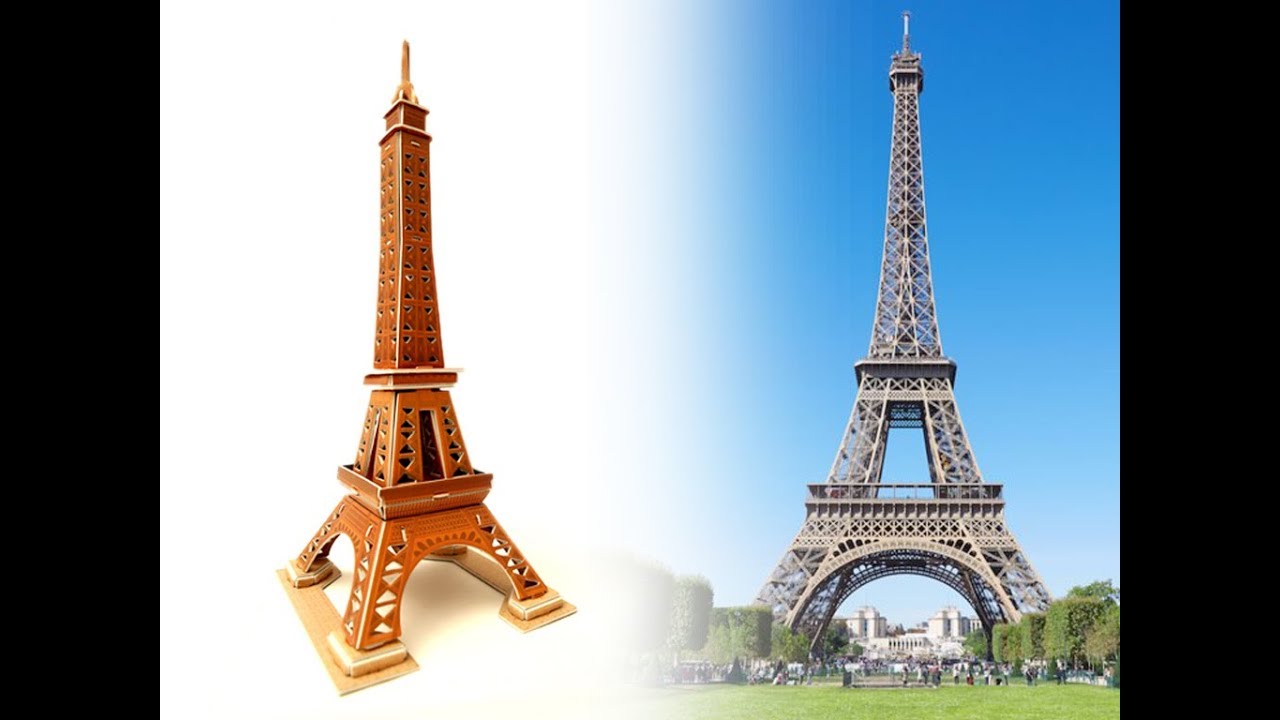 Eiffel Tower 3D Puzzle DIY Craft for Children - YouTube