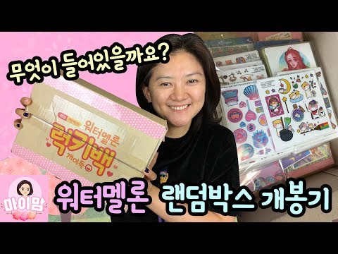 엄마도 샀다! 개이득! 워터멜론 인스 랜덤박스 개봉기 (워터멜론 럭키백 후기) 인스 떡메 랩핑지 도무송 스티커북 | 마이맘 TV