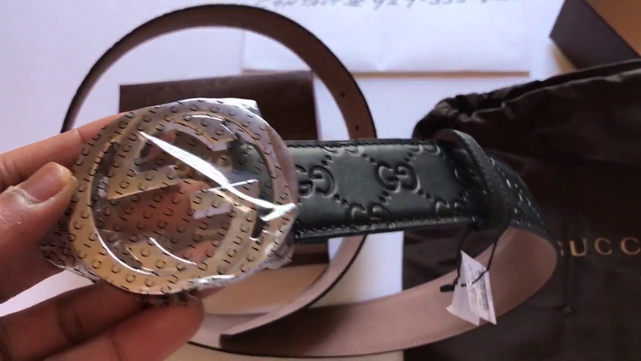 Black Gucci belt guccissima leather Unboxing Review - YouTube