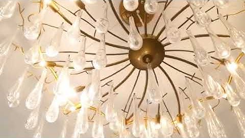 Đèn chùm đồng pha lê cách điệu