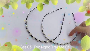 [ĐỒNG GIÁ 39K] Băng Đô Cài Tóc Bờm Tóc Hạt Ngọc Trai Đẹp Cho Mẹ Và Bé (Màu Đen) - Vợ Chồng Tôi