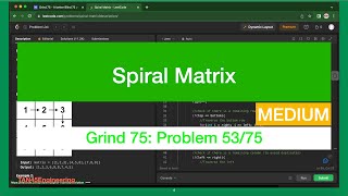 #53 Spiral Matrix Problem | Leetcode - Java | Grind 75: Coding Series