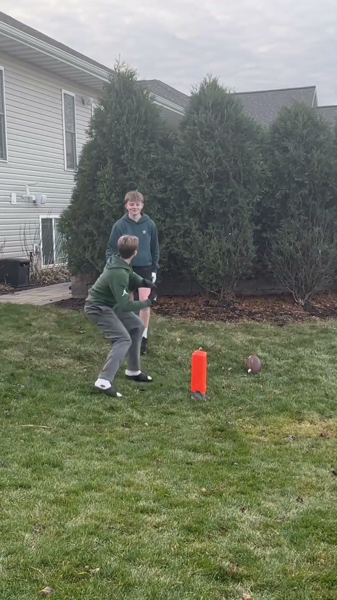 Mason and Nick get into a heated fight after a touchdown?!! #nfl #football #sports #shorts #fyp