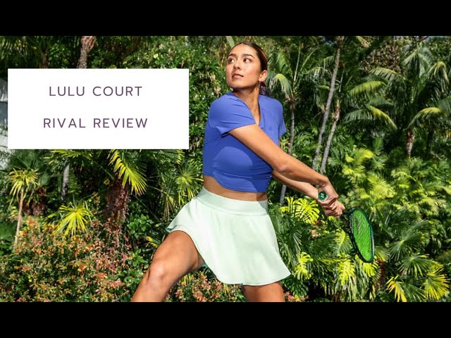 Tall girl tries Lululemon Court Rival Tennis Skirt 