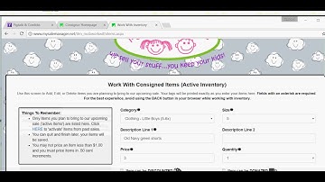 Managing Consignor Inventory