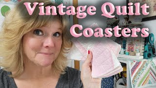 Vintage Quilt Coasters - Quick Easy Serger project