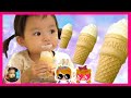 【ちびっこモッパン】うずまきソフトアイスクリーム【Mukbang】Mini ice cream ひかりおんらいん