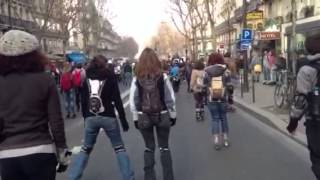 Descente le boulevard Saint-Michel