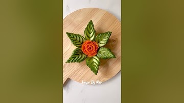 How to make Cucumber Leaves🥒 🌿 #foodstyling #foodart #fooddecoration #shorts #carving
