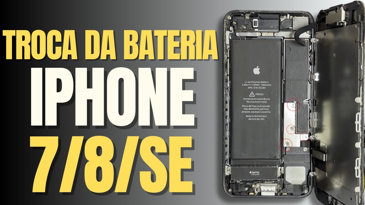 TROCA DA BATERIA IPHONE 7, 8 E SE MUITO FÁCIL PASSO A PASSO ✅