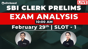 SBI Clerk Prelims 2020 Exam Analysis - Slot 1 | Section Wise Analysis With Questions