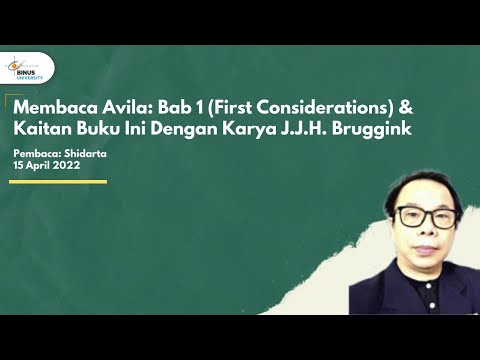 Bab 1 (First Considerations) & Kaitan buku ini dengan karya J.J.H Bruggink