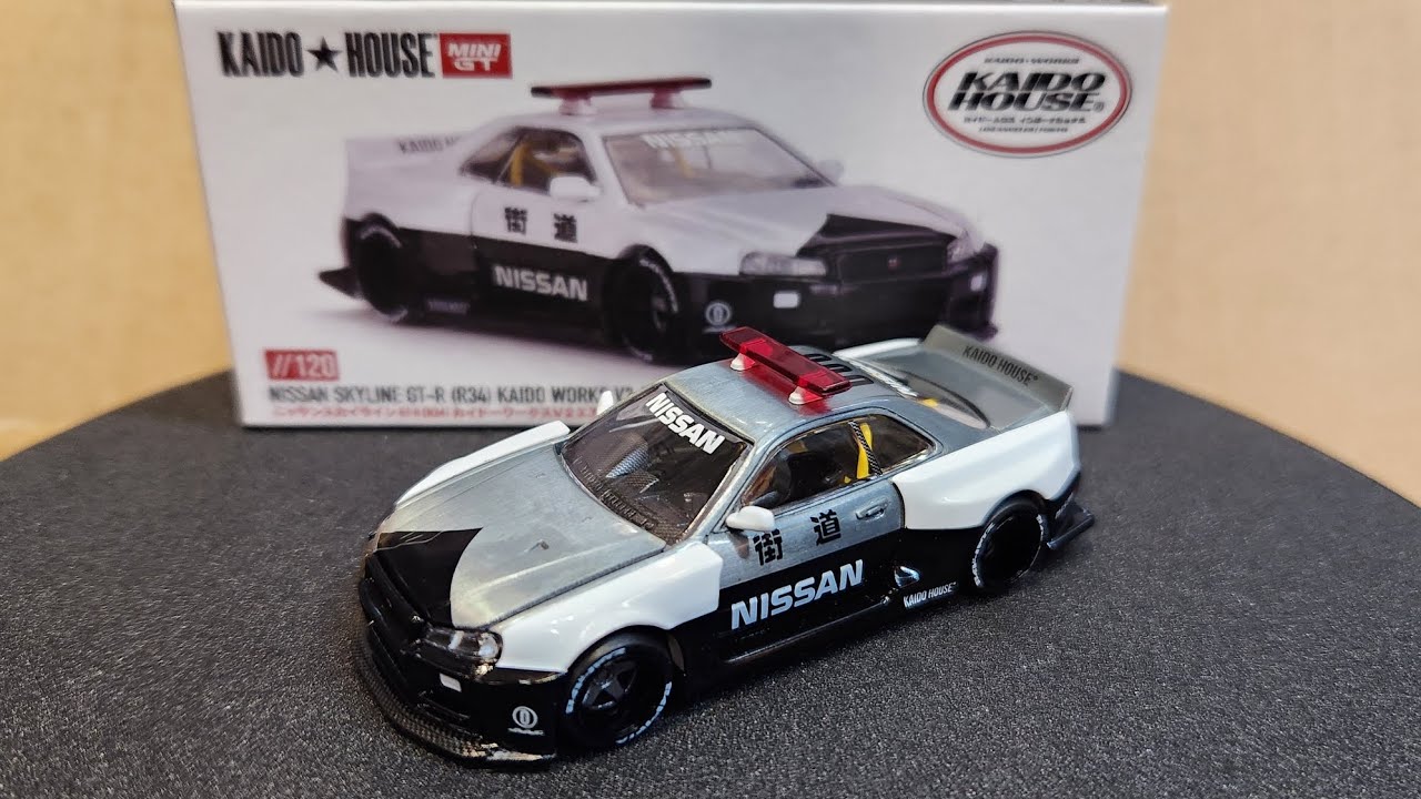 MINIGT KAIDO★HOUSE GT-R (R34) V2 チェイスカー CHASE Mini GT Kaido House 1:64 Nissan GT-R (R34) V2 Aero