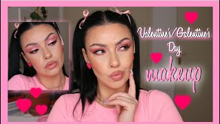 Pink Girly Valentine's/Galentine's Day Makeup Idea 💕🎀🌸