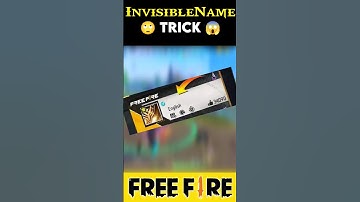 How To Hide Name In Free Fire 🙄 Free Fire Me Invisible Name Kaise Likhe? Free Fire #shorts #freefire