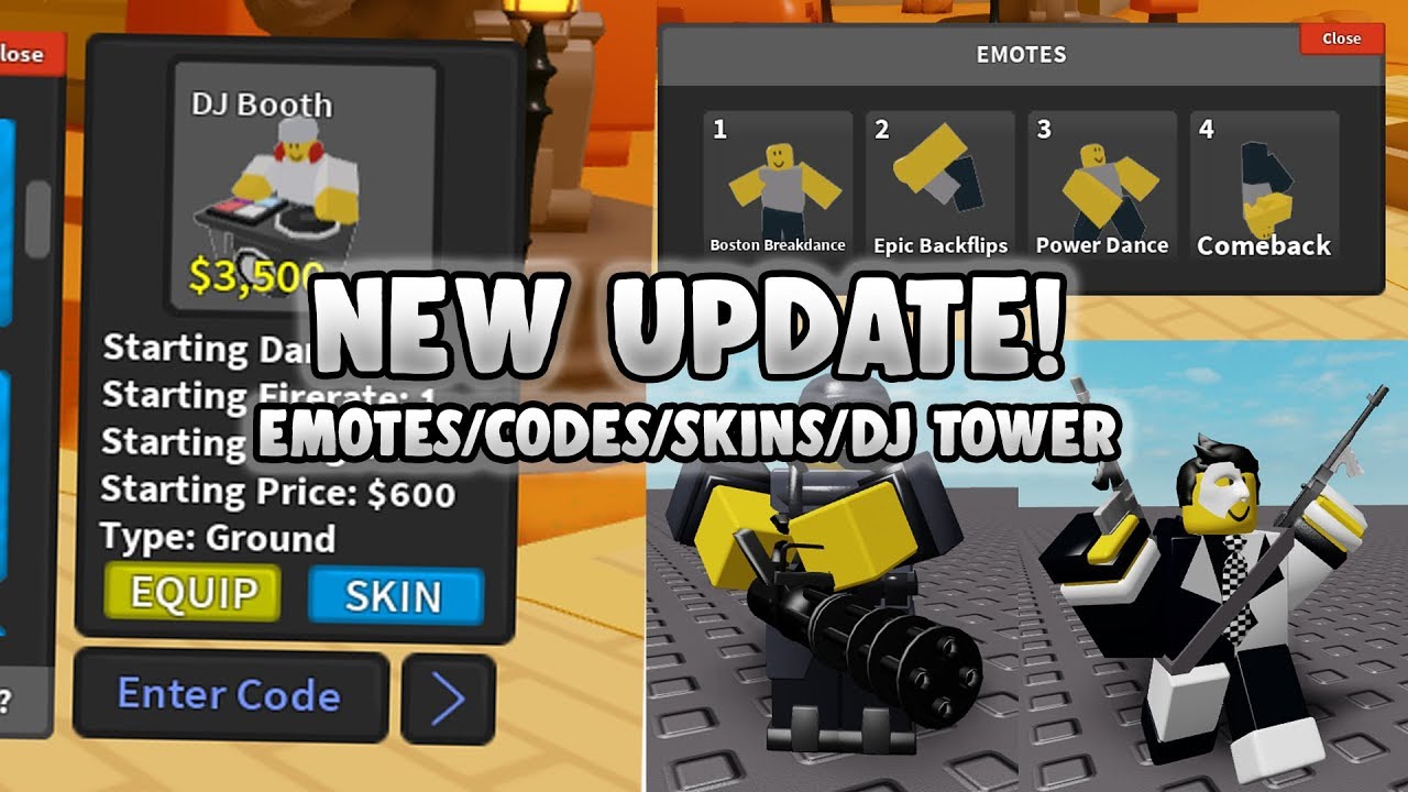 New Decent Update Code Skins Emotes A New Tower Tower