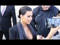 Kim Kardashian Signs Autographs For Fans Outside The Jimmy Kimmel Show