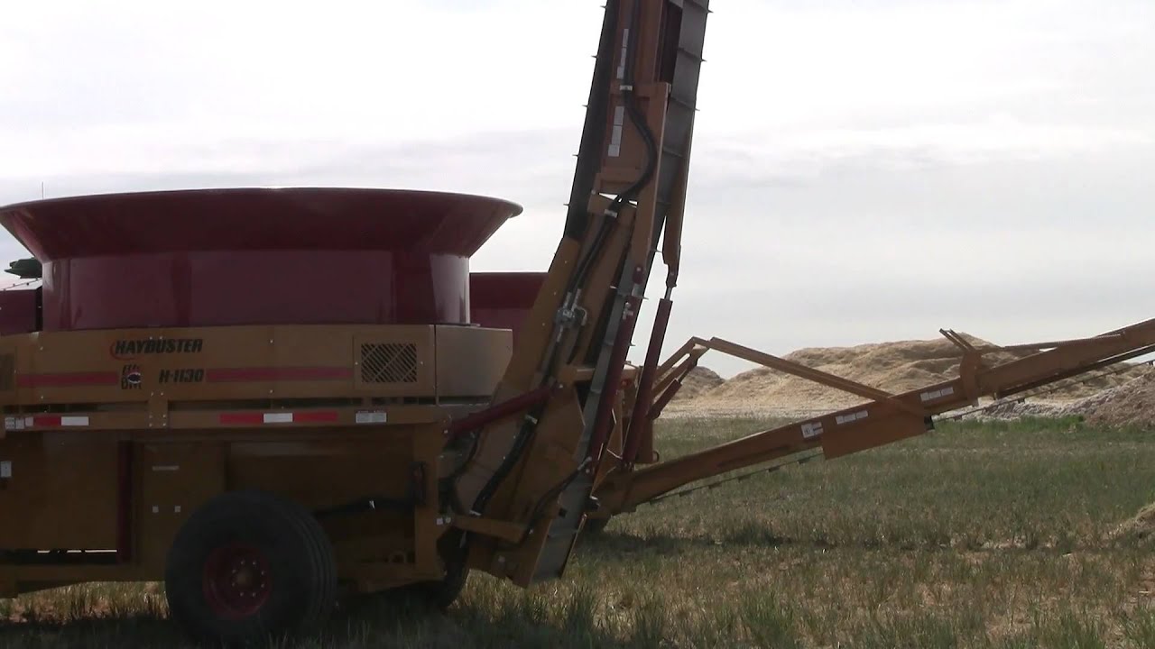 Haybuster H1130 Tub Grinder Conveyor Unfolding YouTube