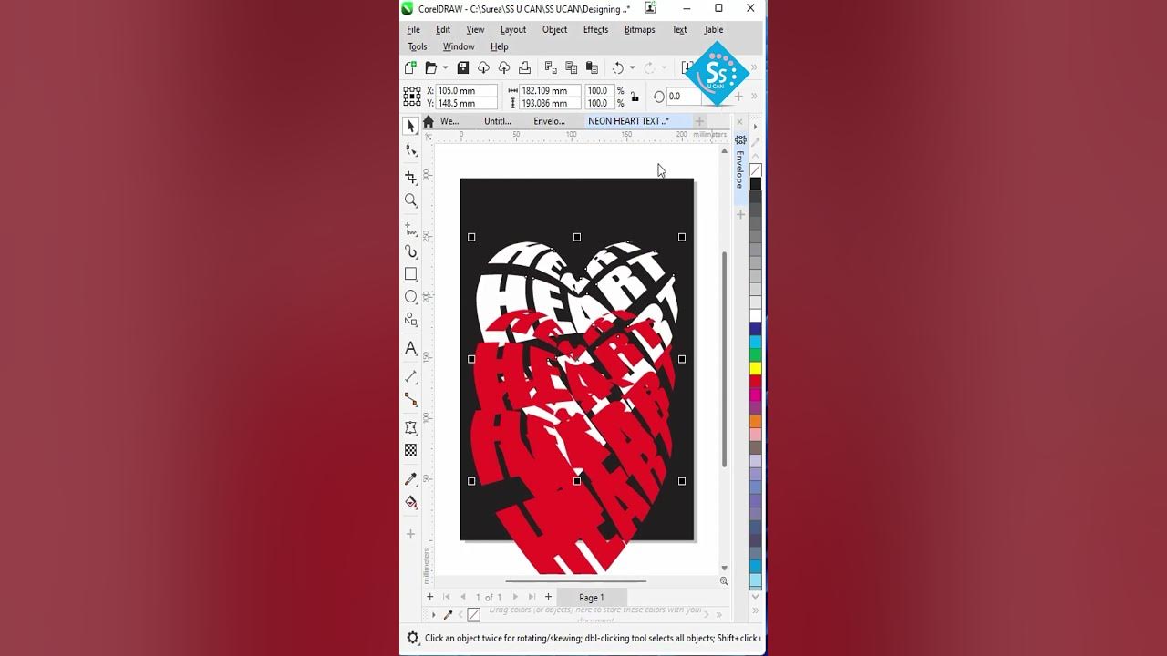 HEART SHAPE TEXT WRAP CORELDRAW TIPS & TRICKS coreldrawtips 