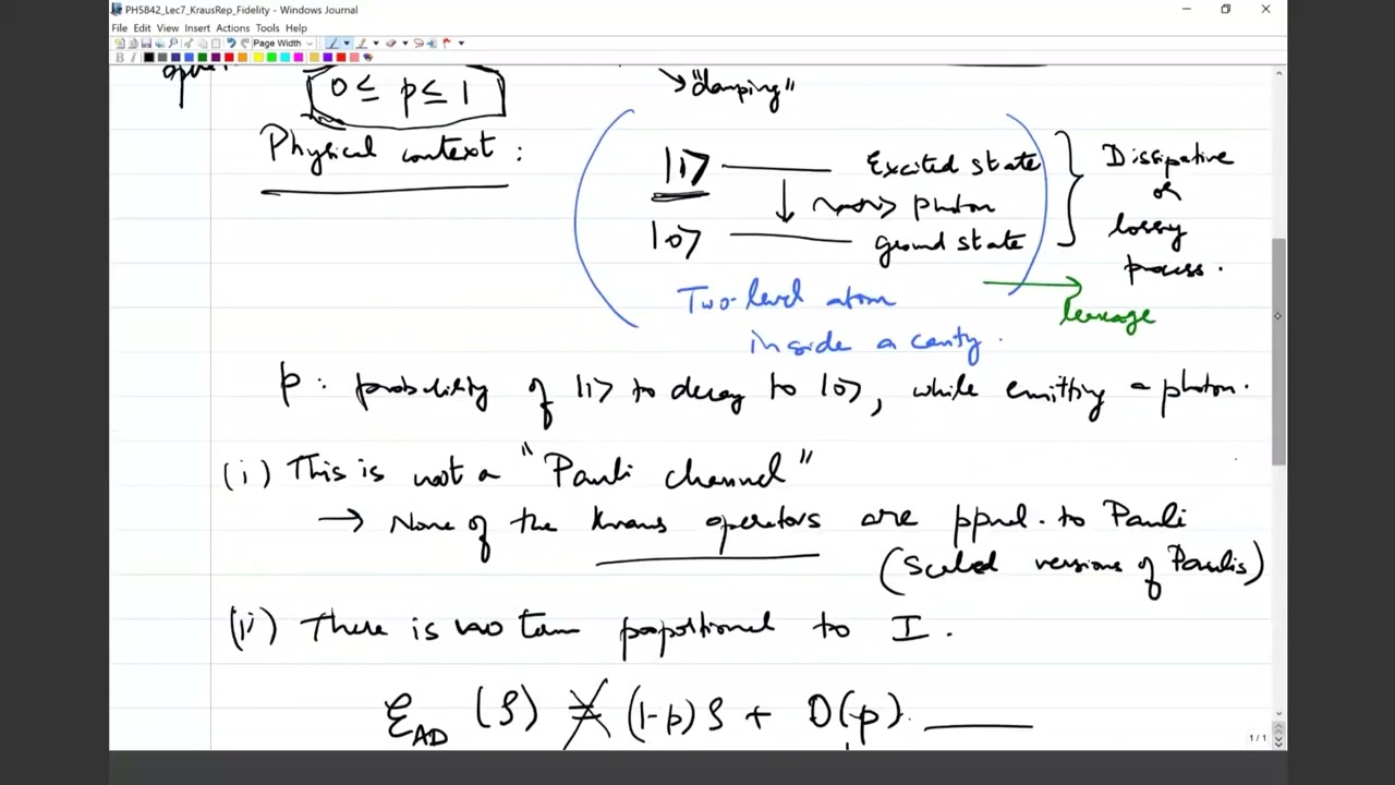 QEC and Quantum Information Theory: Lecture 6 The Choi-Kraus-Sudarshan representation
