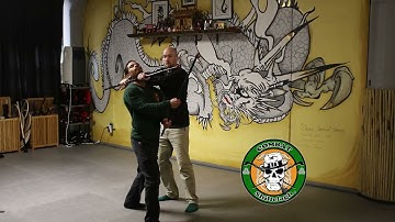 Raking the Eyes with Ferrule End, then Enter for Choke - Irish Stick Fighting