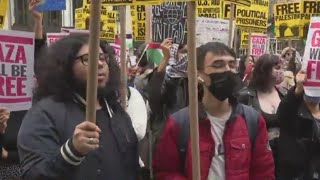 NYPD car vandalized in pro-Palestinian rally