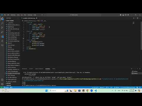 Python Programming Object Oriented Programming Video #6 (Multiple Inheritance) شرح بالعربي