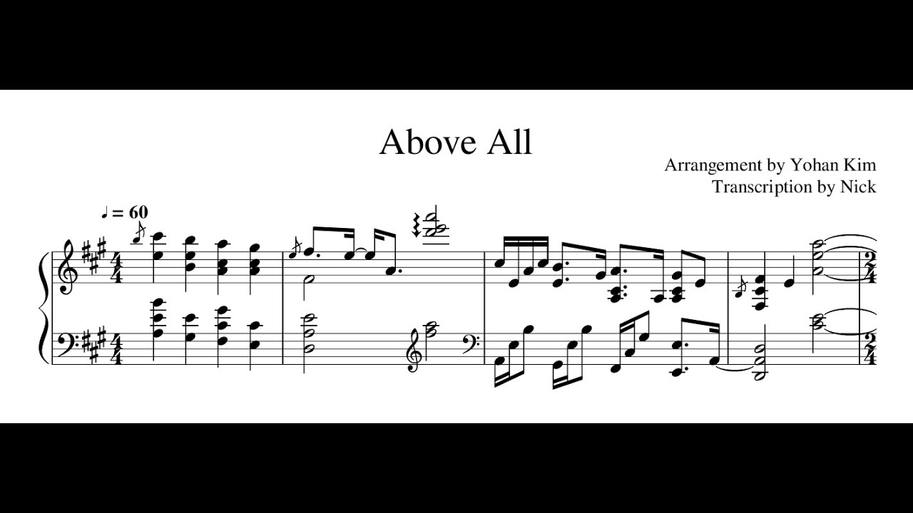 Yohan Kim Above All (超乎一切) Jazz Piano (Sheet Music)
